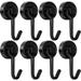 Magnetic Hooks Heavy Duty Neodymium Magnet Hook 30LBS with Rust Proof for Indoor Outdoor Hanging Refrigerator Grill Kitchen Key Holder Black Pack of 8