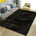 Marble Area Rug Soft Black White Marble Rugs Floor Mat 3D Modern Printed Design Large Carpet For Bedroom Kitchen Living Room 5 x 7