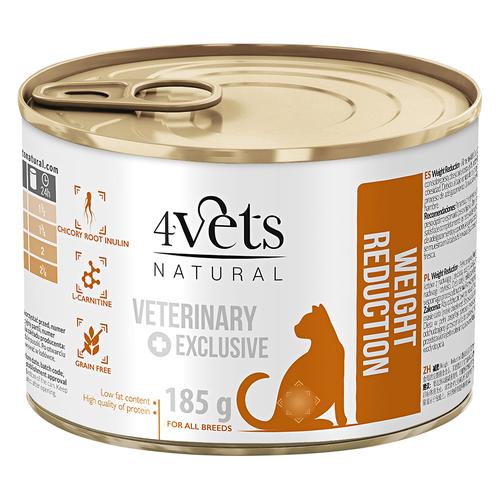 24x 185g 4Vets Natural Katze Weight Reduction Katzenfutter nass