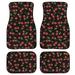 Suhoaziia Cherry Black Car Floor Mat Full Set 4pcs Waterproof Front and Back Floor Carpet Auto Accessiores Non-Slip Protection Car Mat Carpet Universal Fit Car Van SUV for Women