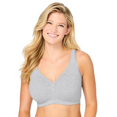 Plus Size Women's Cotton Comfort Wireless Bra by Catherines in Heather Grey (Size 42 A)