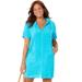 Plus Size Women's Alana Terrycloth Cover Up Hoodie by Swimsuits For All in Crystal Blue (Size 38/40)