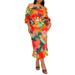 Floral Off-the-shoulder Fit & Flare Dress - Red - Buxom Couture Dresses