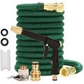 Garden Hose Expandable Dark Green Garden Magic Telescopic Water Hose Car Wash Water Gun Copper Connector Gardening Hose Reel 25FT-100FT LQHZWYC (Size : 75FT)