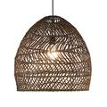 GERAGUR Bamboo Wicker Chandelier, Rattan Pendant Light - Boho Light Fixture. Hanging Boho Lamp Shade with Adjustable Cord. Basket Light Fixture for Kitchen-Living-Dining-Bedroom In Natural