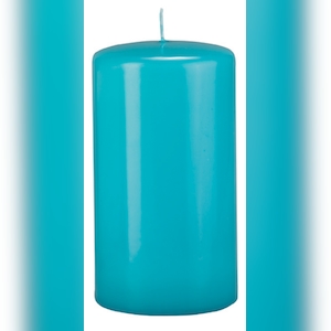 Kopschitz Kerzen Flachkopf-Stumpenkerzen Ocean Blau 300 x Ø 80 mm, 2 Stück