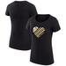 Women's G-III 4Her by Carl Banks Black Pittsburgh Pirates Heart Graphic Fitted T-Shirt