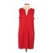 Gap Casual Dress - Shift V Neck Sleeveless: Red Print Dresses - Women's Size Medium