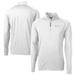 Men's Cutter & Buck White Tennessee Volunteers Alumni Logo Adapt Eco Knit Stretch Recycled Quarter-Zip Pullover Top
