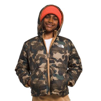 The North Face Boys' Reversible Mt Chimbo Hooded Jacket (Size S) Utility Brown/Camouflage, Polyester