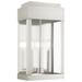 York 2 Light Brushed Nickel Outdoor Wall Lantern