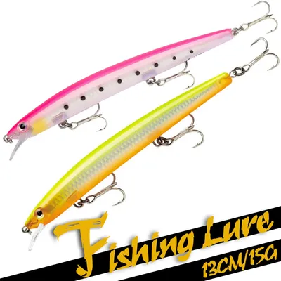 GOBYGO 13CM/15G Beliebte Minnow Angeln Locken Schwimmende Harte Wobbler Crankbait 3D Fisheyes