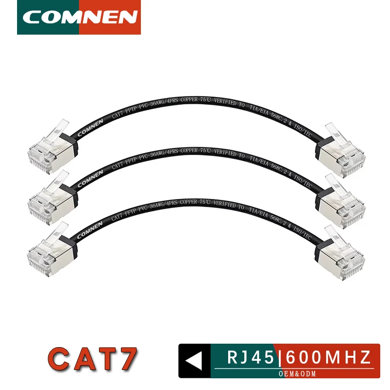 COMNEN Cat7 0,1 m Ethernet-Patchkabel RJ45 4,0 mm SSTP LAN CAT6 CAT6A Internetkabel für PS5 Patch zum Switch-Router Ethernet Image