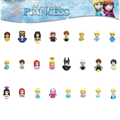 Freunde Prinzessin Anna Elsa Ariel Cinderella Belle Maleficent Ursula Bausteine Spielzeug Für Kinder