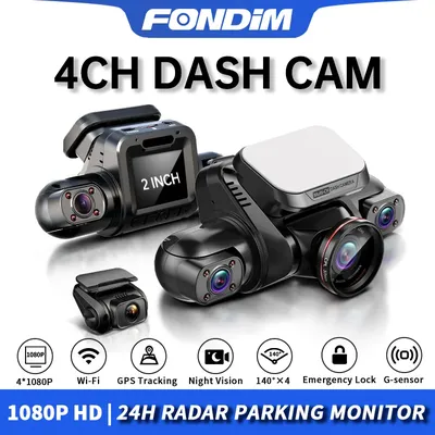 Fondim mini verstecktes auto dash cam m8s 4ch dvr hd 4*1080p 24h park monitor video auto recorder