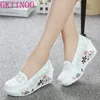 GKTINOO Neue frauen Aus Echtem Leder Plattform Schuhe Keile Weiß Dame Casual Schuhe Swing Mutter Schuhe Größe 35-40