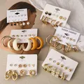 Geometrie Perle Ohrring Set Herz Leopard Für Frauen Mädchen Kreis Baumeln Ohrring Set Acryl Metall