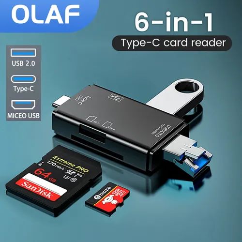 OLAF OTG SD Kartenleser-Stick Smart Memory Kartenleser Typ C Kartenleser Typ C Adapter USB 2 0 TF