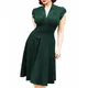 2024 fester Tee Frauen Retro Vintage Party kleid 50er 60er Jahre grün schwarz rot V-Ausschnitt kurze