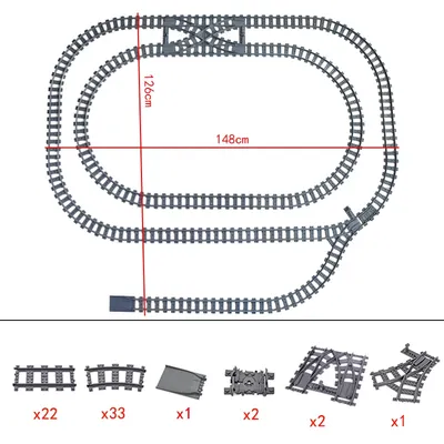 City Züge Flexible Tracks Gegabelten Gerade Gebogene Schienen Schalter Baustein Ziegel technik Creator Spielzeug für kind Image