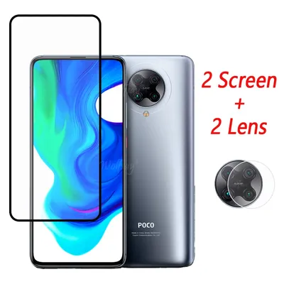 Voll kleber gehärtetes Glas für Xiaomi Poco F2 Pro Displays chutz folie Poco X3 F5 M3 M4 X4 Pro