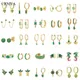 Crmya Gold Farbe Creolen Ohr stecker Ohrringe für Frauen Vintage grün Zirkon Damen Ohrringe 2022