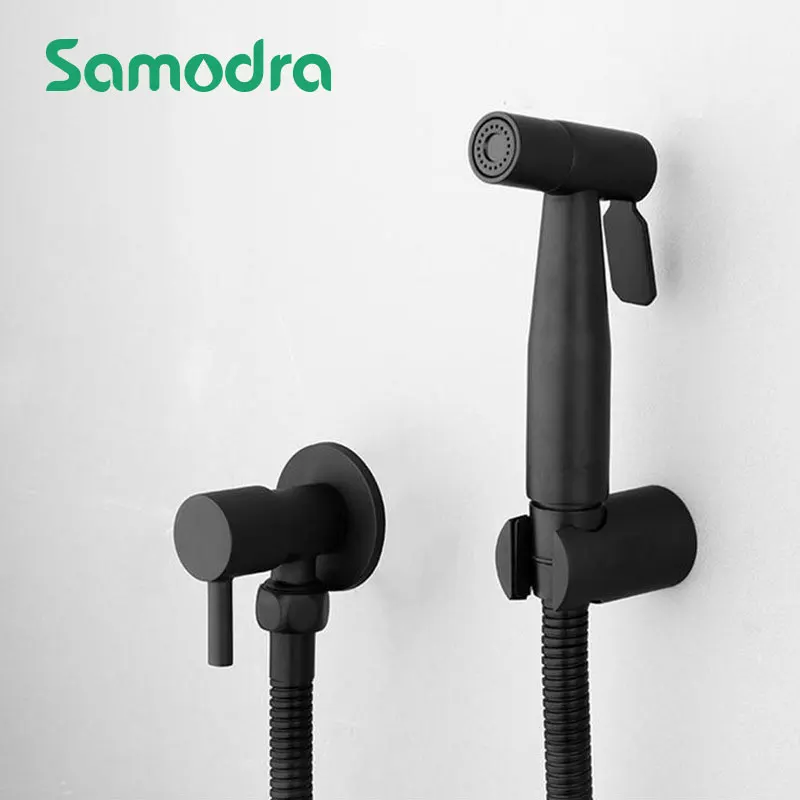 Hand-WC-Bidet-Sprühgerät mit Messingventil, Bidet-Dusche aus Edelstahl, hygienische Dusche, wandmontiertes WC-Bidet-Sprühgerät