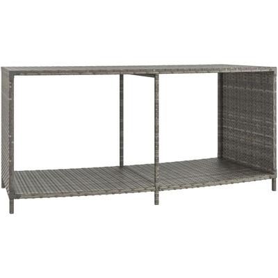 Outdoor-Rgale 2 Stk. Grau Poly Rattan vidaXL