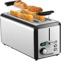 Toaster Langschlitz 4 Scheiben Toastautomat xxl Toaster 1500 Watt 6-Stufen Bräuneregler