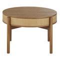 Table basse ronde tressage en rotin