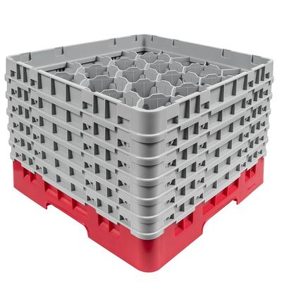 Cambro 20S1114163 Camrack Glass Rack w/ (20) Compartments - (6) Gray Extenders, Red, 6 Gray Extenders