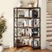 Ebern Designs Sukanya 65.9" H x 31.5"W Industrial Open Display Shelves Wood Etagere Bookcase in Black | 64 H x 31.5 W x 31.5 D in | Wayfair