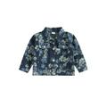 Toddler Baby Girl Jeans Jacket Gradient Floral Print Casual Button Down Denim Jacket Top Coat Outerwear