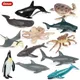 Oenux Small Ocean Marine Model Sea Life Animal Whale Shark Crab Turtle Action Figures PVC