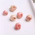 2 PCs Handmade Resin Jewelry Real Flower Charms Petaline Pendants Real Rose Petal Charm For DIY