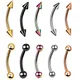 16g Colorful Spike&Ball Curved Eyebrow Barbell Piercing G23 Titanium Banana Eyebrow Ear Cartilage