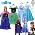 Disney Girls Princess Dress Children Anna Costume for Kids Snow Queen Frozen Girl Birthday Carnival