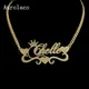 AurolaCo Custom Name Necklace With Heart Personalized Stainless Steel Gold Nameplate Cuban Chain