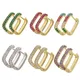 ZHUKOU Hoop earrings gold color silver color small hoop earrings crystal women rainbow earrings