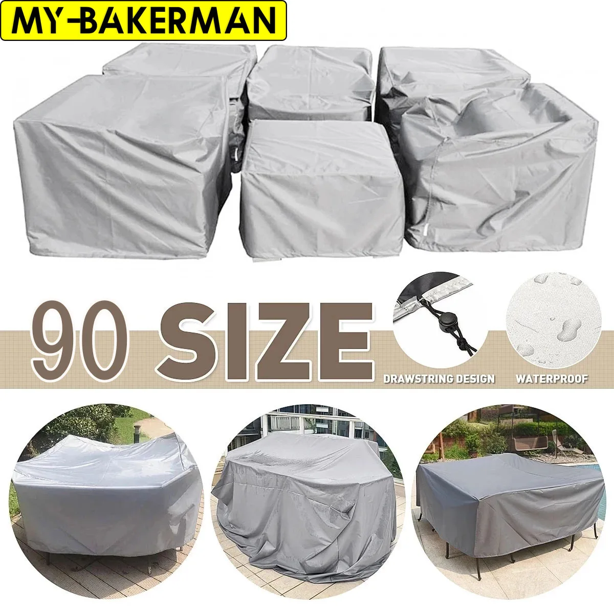 90 Sizes Outdoor Patio Garden Furniture Waterproof Covers Rain Snow Chair Covers for Sofa Table Chair Dust Kitchen Proof Cover