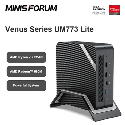 Minisforum UM773 Lite Mini PC AMD Ryzen 7 7735HS Radeon 680M Mini Computer Windows 11 DDR5 32GB