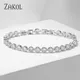 ZAKOL Classic Cubic Zirconia Tennis Bracelets for Women Men Fashion Silver Color Iced Out Chain