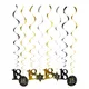 8pcs/set Hanging Swirls Ceiling Decor Happy Birthday Swirl Banners for 18 21 30 40 50 60 Birthday