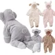 Autumn Winter Baby Rompers Baby Girl Boy Clothes Fleece Animal Bear Bunny Sheep Newborn Jumpsuits