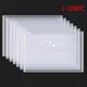 1-100PC A4 Pieces/Set File Bag Transparent Document Closure FolderFiling Products Button Folder Bag