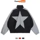 Spring Bomber Jacket Men Women Vintage Star Pattern Harajuku Y2k Windbreaker Coat Streetwear Zipper