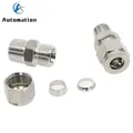 1/8" 1/4" 3/8" 1/2" Male Thread x 3 4 6 8 10 12mm OD Tube 304 SS Double Ferrule Tube Fitting