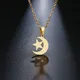 DOTIFI Stainless Steel Necklace For Women Lover's Gold Color Moon & Star Pendant Necklace