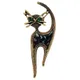 CINDY XIANG New Arrival Shell Material Vintage Cat Brooches For Women Kitty Pin 2 Colors Available