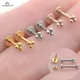 2Pcs 16G Bar 2.7mm Three-Balls Nose Ring Stud Earrings Women Labret Lip Ear Piercing Helix Tragus